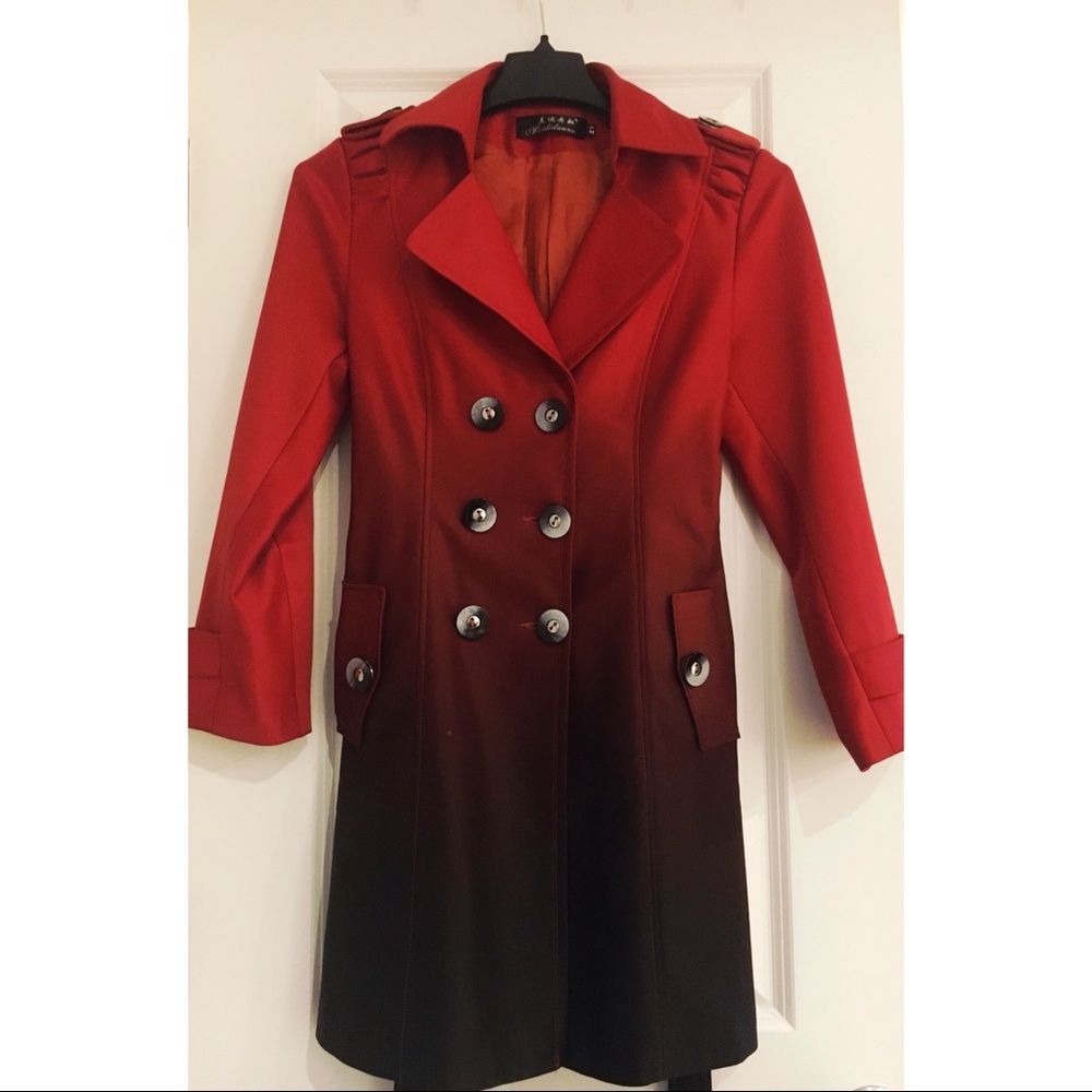 Gradient Style Red Winter Coat - image 1